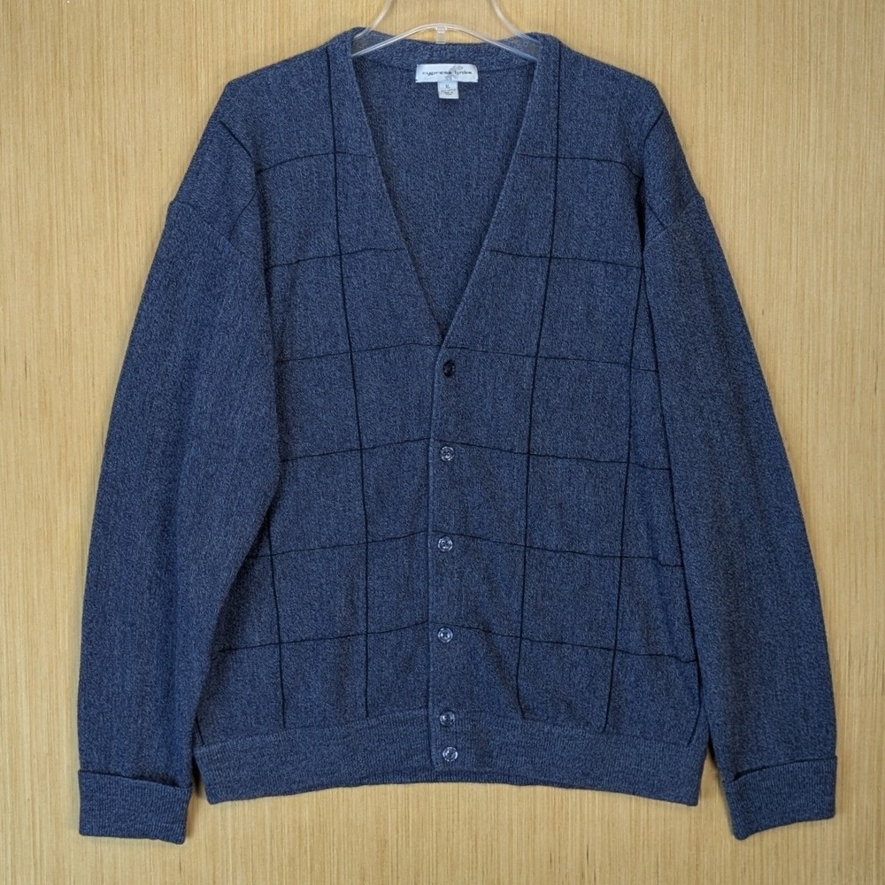 Cypress Links Men Preppy Retro Eclectic Grandpa Button Front Cardigan Sweater XL